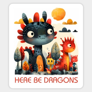 Here be dragons Sticker